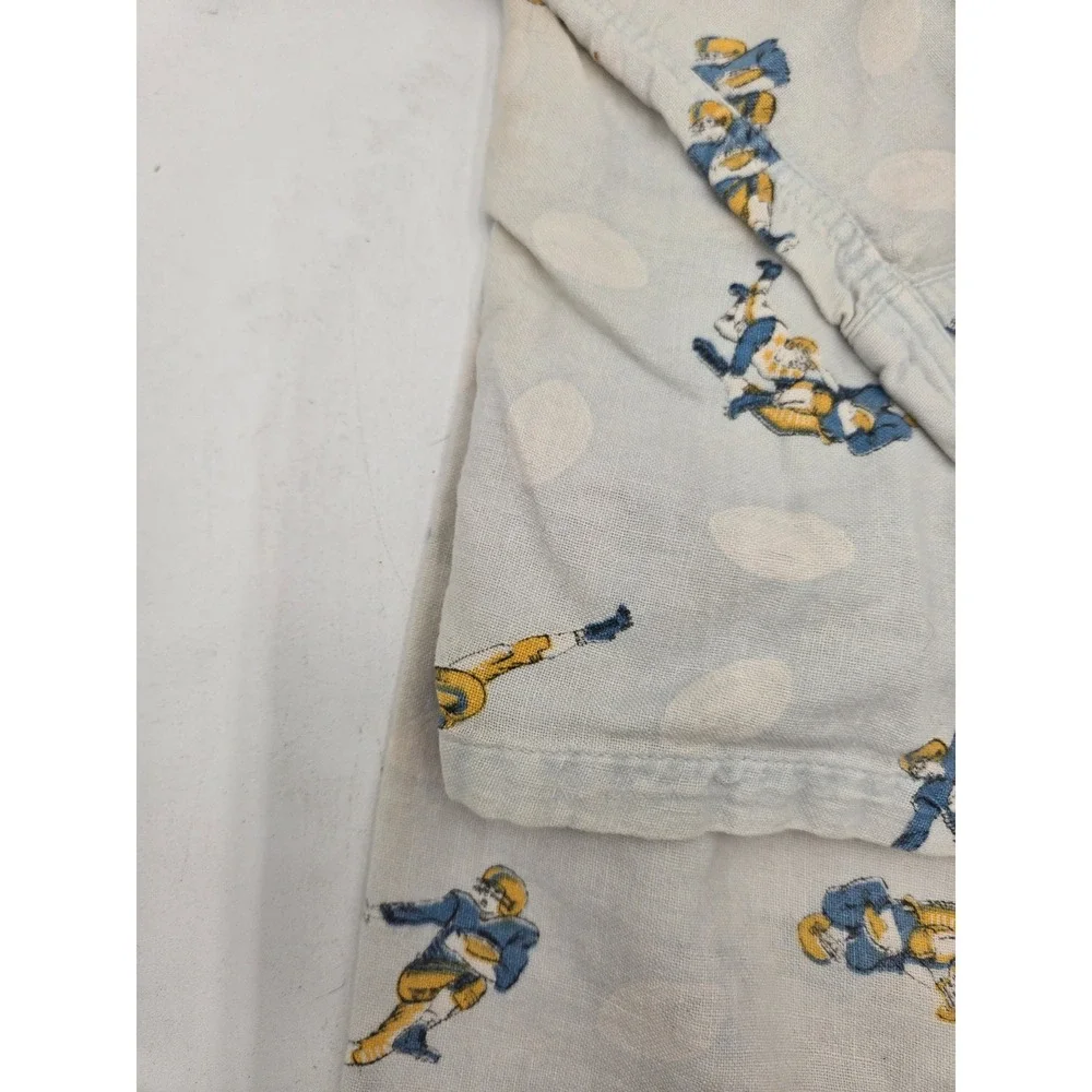 Vintage Sull Craft Kids Cream Football Print Cotton Pajama Set Top Pants